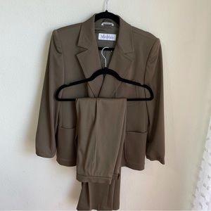 Max Mara Olive Green Suit Set